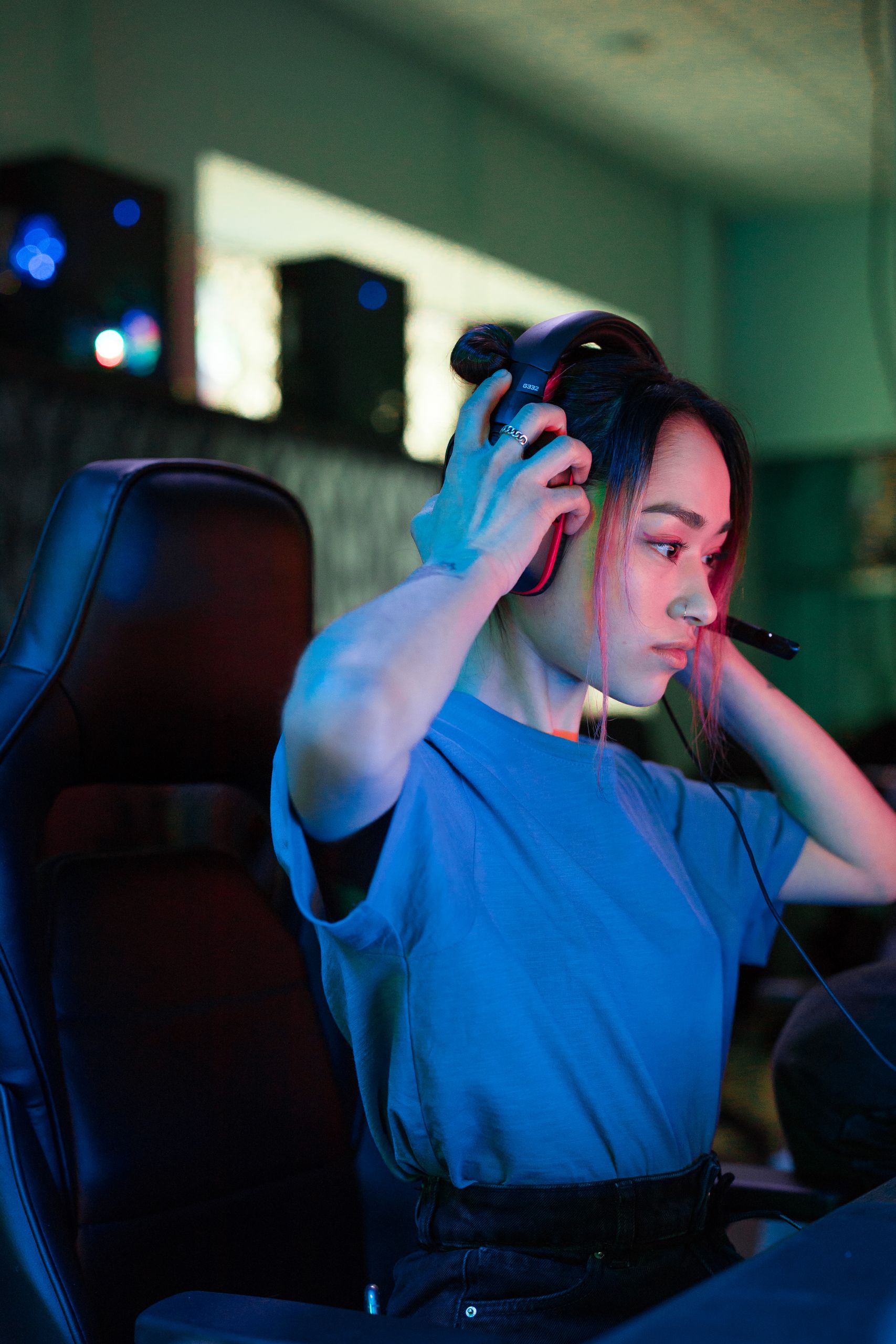 Subway Surfers Characters Tier List: All Surfers Ranked 4 ElenaRostova gaming headset in a dimly lit game room, ready for an intense gaming session.